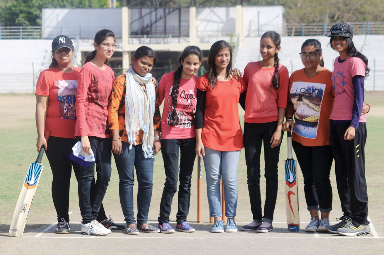 APL Girls Cricket Team poses during a Training Session